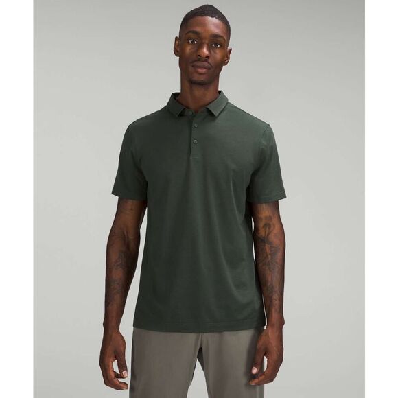 Lululemon Men’s Evolution Short Sleeve Polo Shirt in Smoked Spruce - Picture 1 of 9